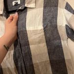 Old Navy  Cream Gray Plaid T-Shirt Dress Flannel Print Collared Shirt Size Medium Photo 4