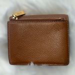 Michael Kors Mercer Brown Pebbled Leather Card Case Wallet Gold Hardware Luxury Photo 2