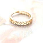 Boutique 14k Gold Plated S925 Hollow Simulated Diamond‎ Ring, Adjustable Photo 11