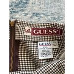 Guess  Cream Brown Black Houndstooth Mini Pencil Skirt w Pockets Size 28" Photo 3