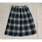 Vtg 80s Womens Small Plaid Wool Blend Skirt Made in USA Tartan Preppy Academia Blue Photo 1