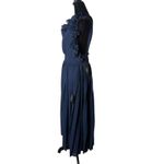 Lulus Ruffled Pleated One Shoulder Midi Dress Size M Blue Splendid Charisma NEW Photo 11