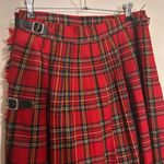 Vintage Red Tartan Wool Kilt Skirt Size 14P Photo 3