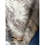 Vintage Art to Wear Zebra Safari Print Dress Petite Large Elephant Midi 90s Brown Photo 3