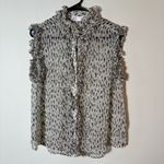 7 For All Mankind  100% Silk‎ Sleeveless Ruffle Blouse Size Medium Photo 1