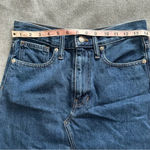 Madewell  denim skirt distressed raw hem rigid denim Aline size 25 Photo 3