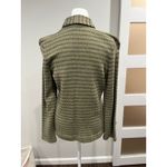 Sigrid Olsen Y2K  Wool Blend Cardigan Button Front Floral Applique Green Pink M Photo 5