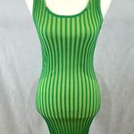Pretty Little Thing green two toned ribbed knit open back dress size XS Photo 3