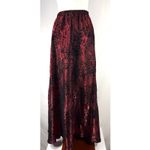 Womens Iridescent Wine/Burgundy Black Velvet Burnout Maxi Skirt Size 18W Glam Red Photo 9