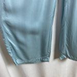 Melissa Nepton Teal Orli Wide Leg Satin Pants Sz.XS Green Photo 4