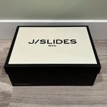 NIB J/SLIDES NYC West Black Leather Sneaker Shoes White Platform Soles Size 9M Photo 9
