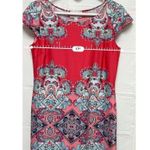 Karin Stevens BEDb) Women Size Small Dress Floral Scoop Red S work Photo 2