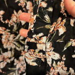 Ralph Lauren Lauren Courtenay black with pink floral design top size small Photo 6