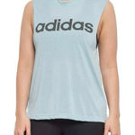 Adidas Women Dash Tank Top T Shirt Light Blue small workout cut off athletic Photo 0