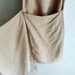 ASTR  Odette Wrap Sleeveless Linen and Tencel Dress Sz Small Khaki Photo 4