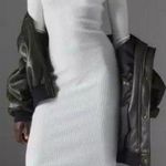 Silence + Noise Urban Outfitters  ivory ribbed off shoulder dress midi medium P4 Photo 0