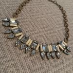 J.Crew  Rhinestone and beige Faux Gems Gold Toned Necklace Photo 1