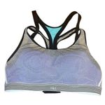 Victoria's Secret  VSX Angel Sports Bra 34B Racerback Purple Teal White Mesh Photo 0