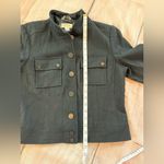 Talbots  Petites Military Style Blazer Jacket Size 10 Italian Wool Black Vtg Photo 2