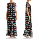 STAUD Rina Floral Maxi Dress Black Mesh Embroidered Sheer Overlay Size Small Photo 4