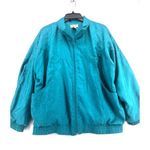 Lavon Vintage Silky Windbreaker Bomber Jacket Teal Quilted Size Medium Photo 0