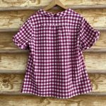 Pendleton Vintage gingham check gauzy reversed Peter Pan collar blouse size XL Photo 10
