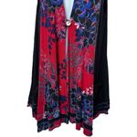 Parsley & Sage Maxi Tunic Vest Jersey Knit w/ Pockets Boho Artsy Flower Child 1X Red Photo 3