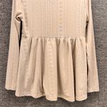 Vintage Etherial Tunic Blouse Medium 90s Boho Flowy Knit Lace Whimsy Stretchy Tan Photo 9