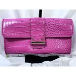 Loft Ann Taylor Pink Faux Leather Clutch Purse Photo 4
