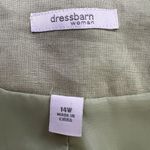 Dressbarn Blazer Womens 14 Sage Green Linen Floral Embroideries Career Business Photo 3