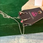 Paparazzi  Silver Necklace with Red Heart Charm Photo 2