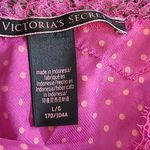Victoria's Secret  HOT PINK POLKA DOT LACE TRIM SATIN SLIP INTIMATES SLEEP LARGE Photo 9