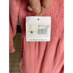 BeachLunchLounge  Smocked Midi Dress Square Neck Pink Cottagecore XL Cotton Gauz Photo 6