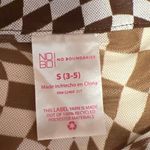 No Boundaries NEW  Brown White Gingham Check Illusion Button Down Shirt Top S Photo 3