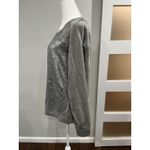 Banana Republic  Gray Sequin Front Long Sleeve Sweatshirt Women's Size L Stretch Photo 1