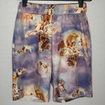 Angel Print High Waisted Biker‎ Shorts Blue Photo 0