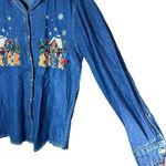 Brooks Vintage Bobbie  Christmas Gingerbread theme jean button down Photo 4