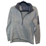 Antigua  NFL Women Gray Quarter Zip Pullover Size Large L Collar Elbow Patch Photo 0