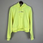 Teddy Fresh  Hoodie Womens XL Highlighter Neon Yellow Cropped‎ 100% Cotton Beaded Photo 14