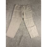 Eileen Fisher  Linen Straight Leg Pants Women's M‎ Beige Side Zip Photo 2