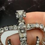 Rhinestone Regal Royal Crown Silver Tone Brooch Pin Photo 4