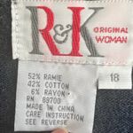 R & K Vintage  original Woman short sleeve navy floral button front cardigan 18 Photo 4