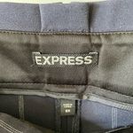 EXPRESS  Stylist Navy Blue Pinstripe High Waist Belted Straight Leg Trouser Sz 8 Photo 3