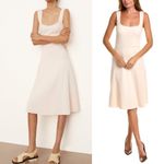 Vince  ribbed cream‎ blush sweetheart tank sweater midi dress size XL Photo 1