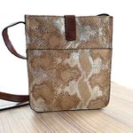 Patricia Nash  Venezia Metallic Python Leather Crossbody Bag Brown Buckle Strap Photo 2