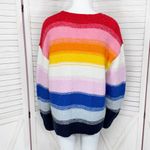 Old Navy Rainbow Stripe Chunky Oversized Slouchy Pullover Sweater Medium Tall Photo 4
