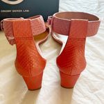 10 Crosby by Derek Lam pink watermelon snake print ankle buckle heeled sandals Size 9.5 Photo 4