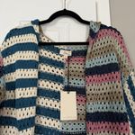 Elan  Nara Crochet Blue Pink Multicolor Sweater Cardigan NWT Photo 6
