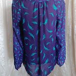 Loft Ann Taylor Sheer Purple Blouse Top Photo 2