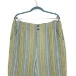 Soft Surroundings Caldera Linen Blend Pants High Waisted Aqua Stripe Size 14 Photo 2